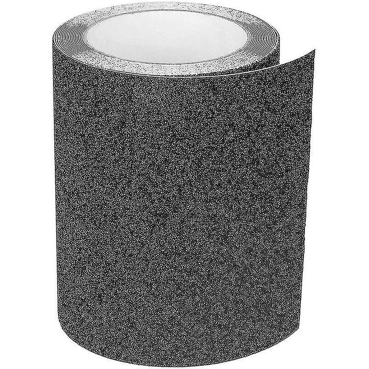 Banda adeziva antiderapanta, 80 grit, 5m x 15cm, negru