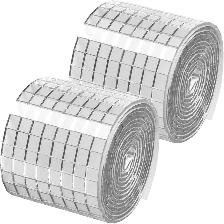 Set 2928 Piese Placi Mozaic Oglinda Autoadezive 5x5mm Argintii pentru Decoratiuni si Proiecte Craft