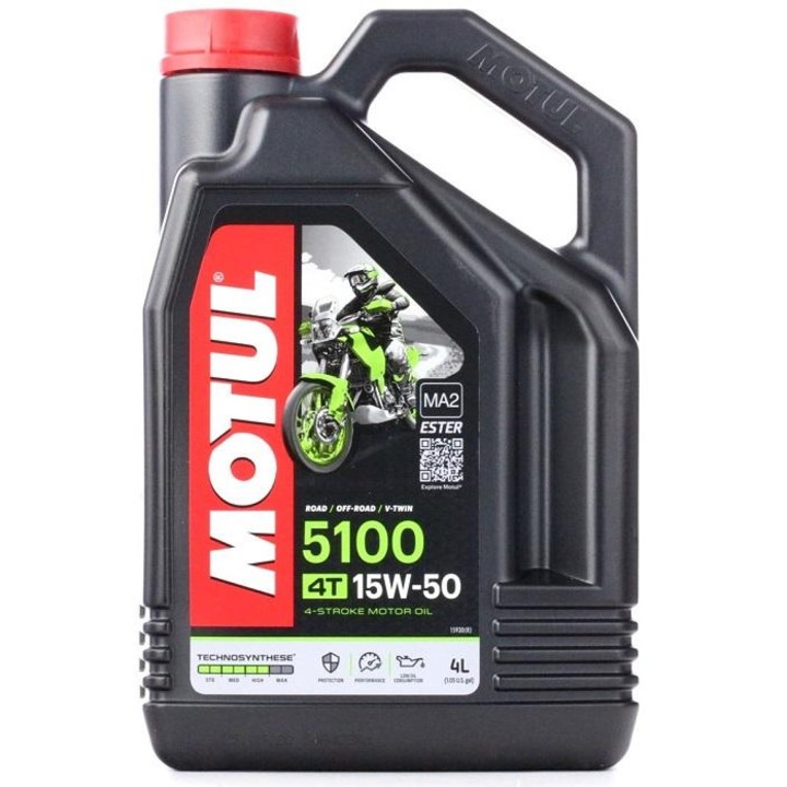Ulei de motor 4T MOTUL 5100 15W50 MA2, 4L, semi-sintetic