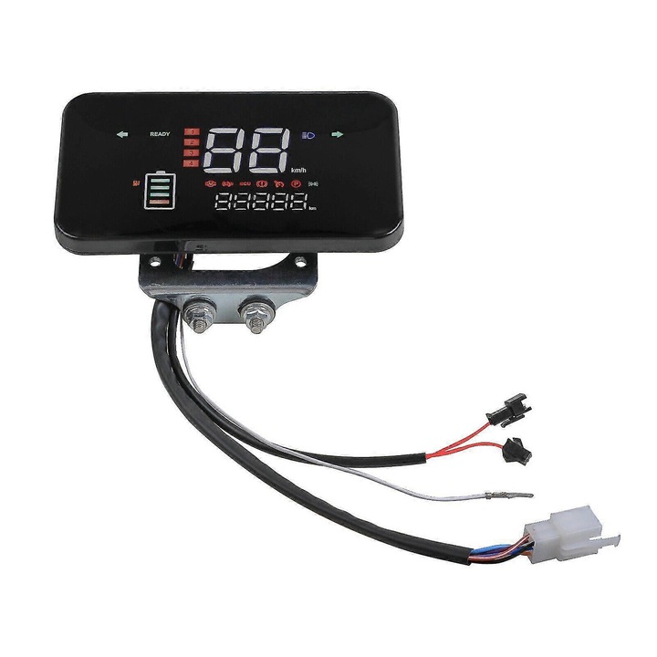 Panou de control LCD cu vitezometru, 48V 60V 72V, compatibil cu biciclete si scutere electrice, 10 functii, universal