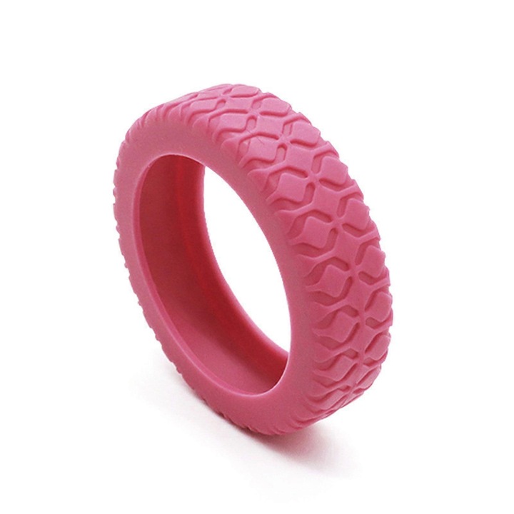 Husa pentru roti de valiza, protectie impotriva zgarieturilor si zgomotului, silicon, roz