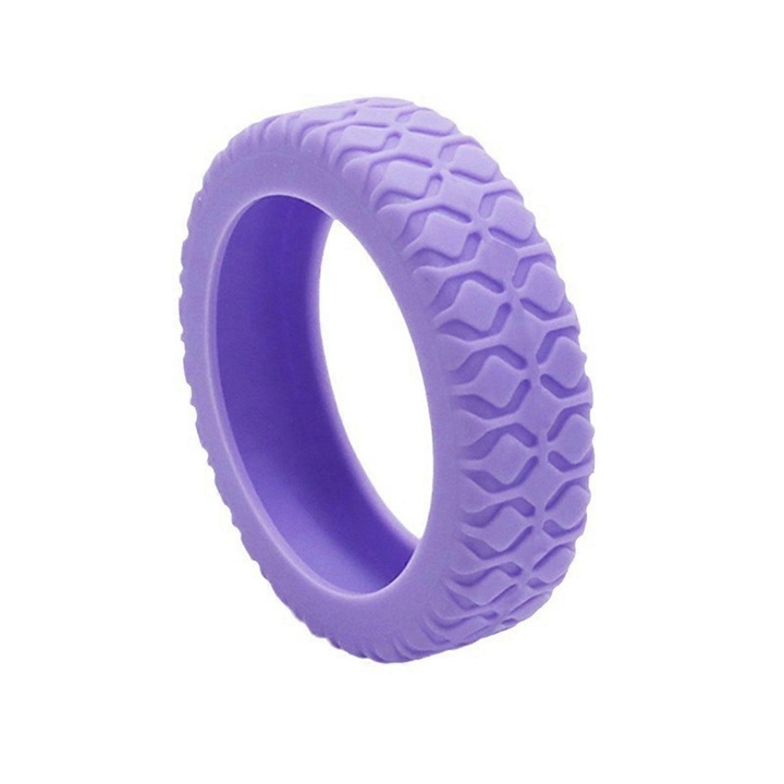 Capace roti bagaj din silicon, protectie zgarieturi si reducere zgomot, set 1 bucata, mov