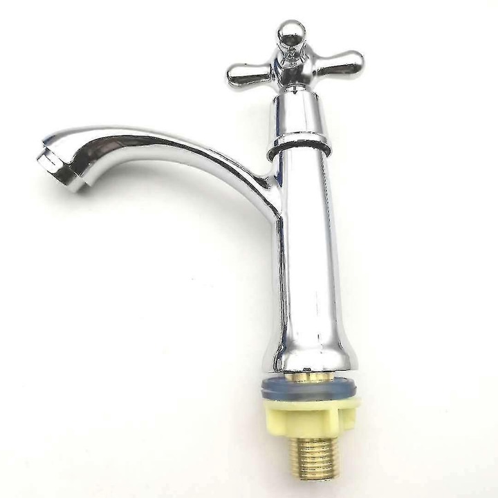 Кран за студена вода, ергономичен дизайн, хромиран, лесен за инсталиране, за баня или кухня