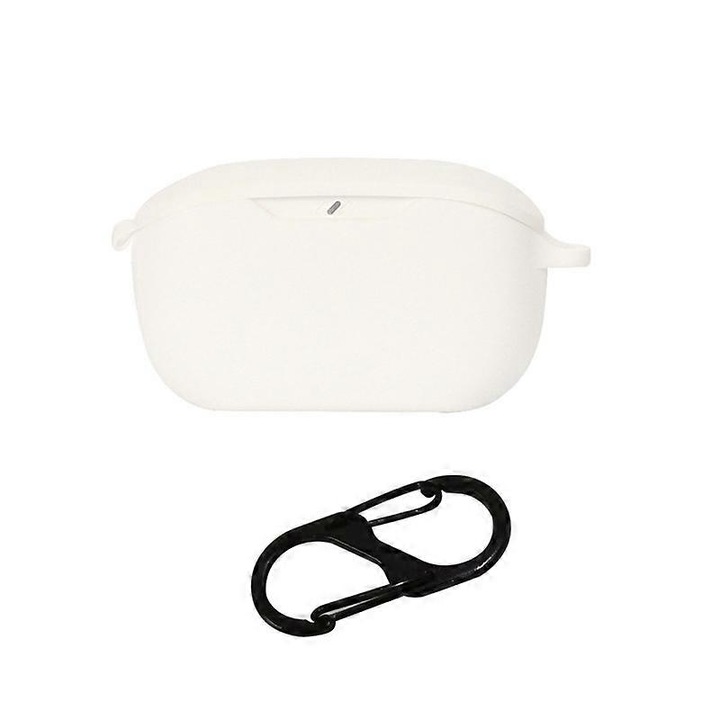 Rugalmas szilikon tok JBL WAVE BUDS töltőtokhoz, ütésvédelemmel, 80x42x30mm, szállítókarabinerrel