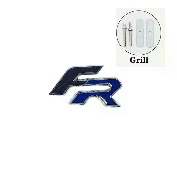 Sticker decorativ 3D FR pentru grila, zinc, pentru Seat Leon, Ibiza, Altea
