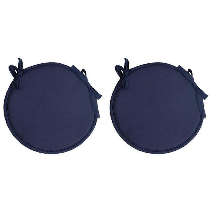 2 db kerek székpárna készlet, sötétkék, 38x38cm