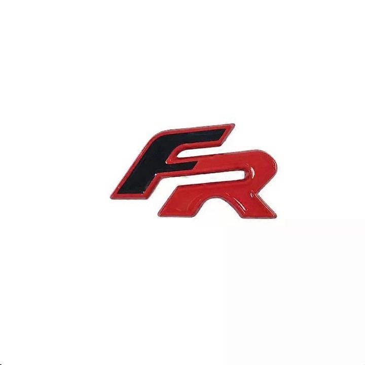 Emblema 3D FR pentru grila auto, autocolant, rosu/negru