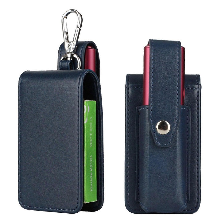 Védőtok IQOS Iluma One/Multi készülékhez, dupla kialakítású, PU anyagú, ütésálló, fekete