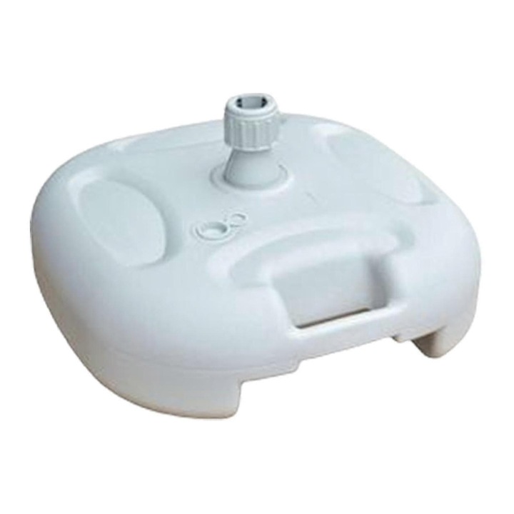 Baza umbrela de exterior, plastic, 42x42x17cm, umplere cu apa sau nisip, alb