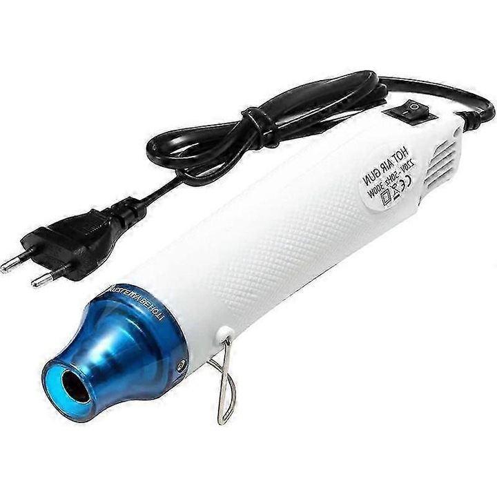 Pistol de caldura mini 220V 300W, pentru embosare, 225x25mm, ABS, inox