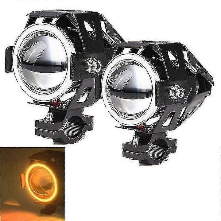 Faruri LED U7 pentru motociclete, 125W, waterproof IP68, montaj extern, multicolor, set complet de instalare