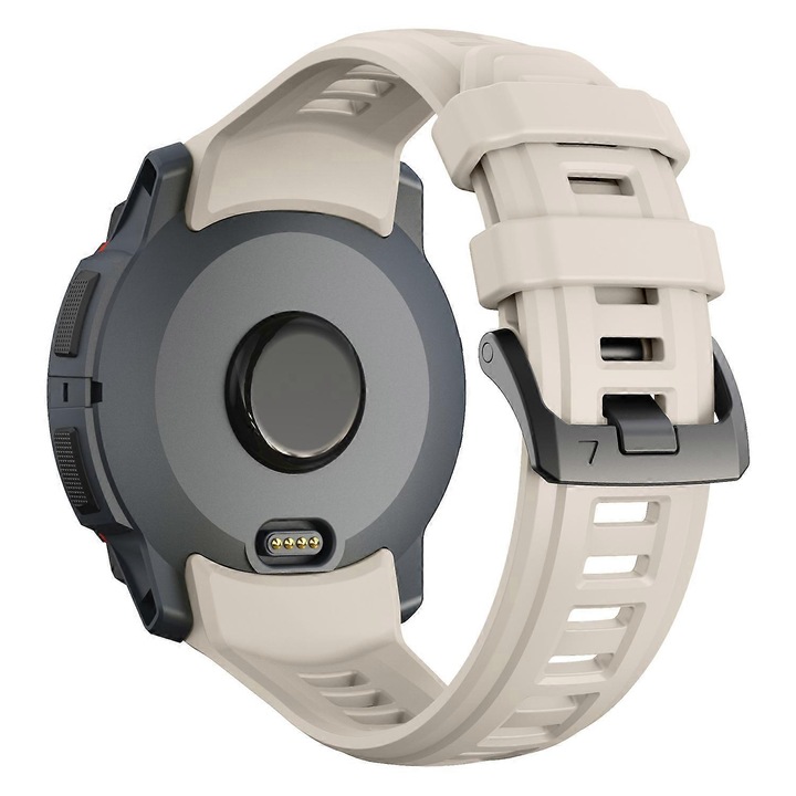 Curea ceas pentru Garmin Instinct 3, silicon respirabil, bej, set 95mm+119mm