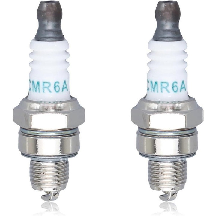 Set 2 bujii de schimb pentru NGK CMR6A/1223, Champion 978/RY4C RY4CT10, Autolite 4194, Brisk 3158 SR15C, 10mm x 1mm, 16mm