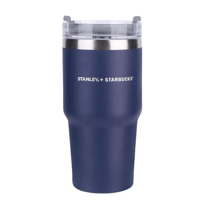 Termos Stanley, 600 ml, design ergonomic, izolatie eficienta, albastru