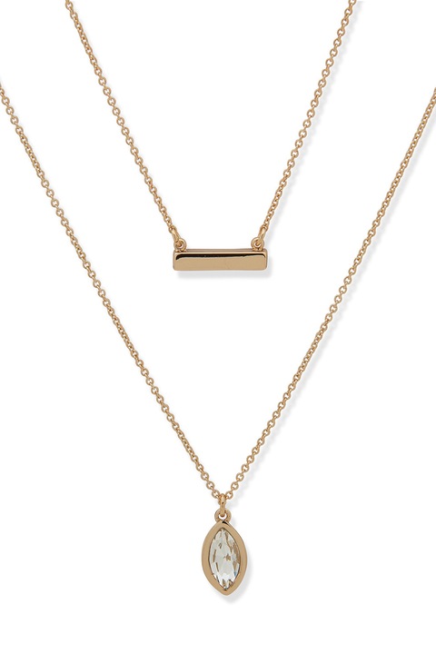 DKNY, Colier dublu din alama, Auriu