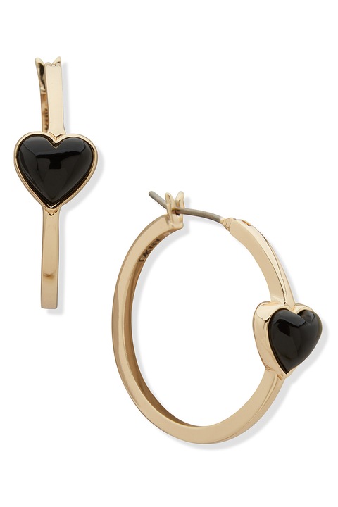 DKNY, Colier cu inchidere si detaliu in forma de inima, Auriu