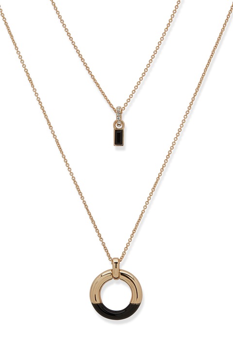 DKNY, Colier dublu din alama, Auriu