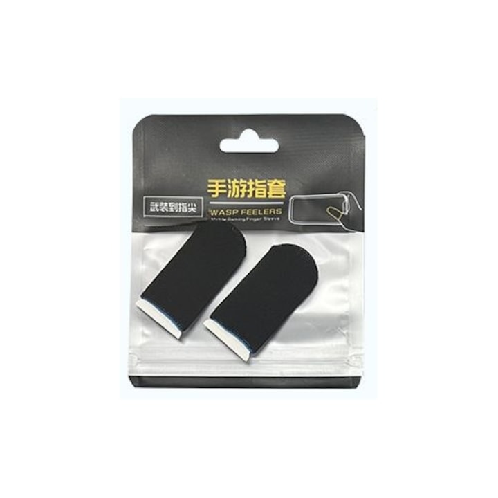 Accesoriu protectie ecran pentru degete, pentru jocuri pe telefon, fibre de carbon, impermeabile, 1 pereche, negru