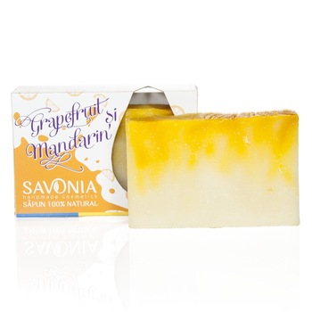 Sapun 100% Natural Savonia Grapefruit si Mandarin, 90 g Sapun 100% Natural Savonia Grapefruit si Mandarin, 90 g
