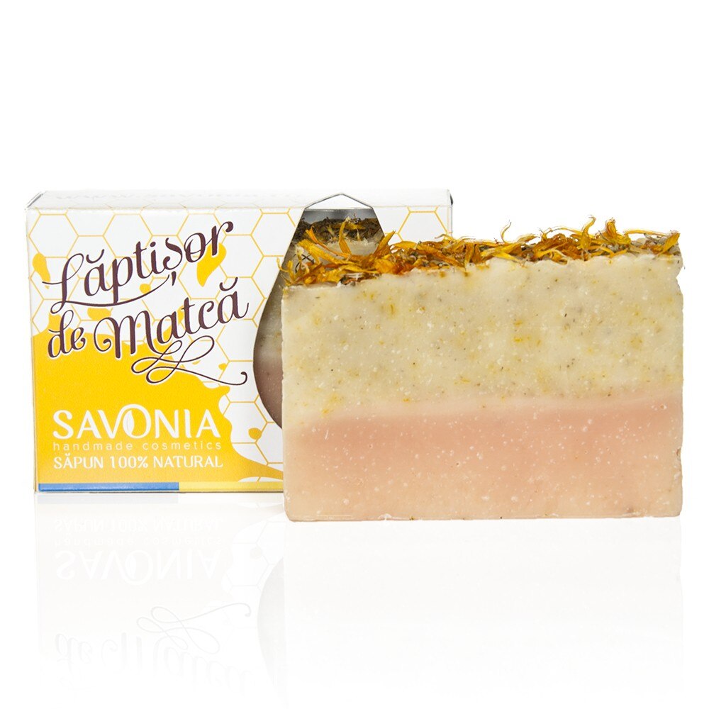 Sapun 100% Natural Savonia Laptisor de Matca si Musetel, 90 g