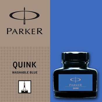 Calimara cerneala Parker Quink, Albastru lavabil, 57 ml Calimara cerneala Parker Quink, Albastru lavabil, 57 ml