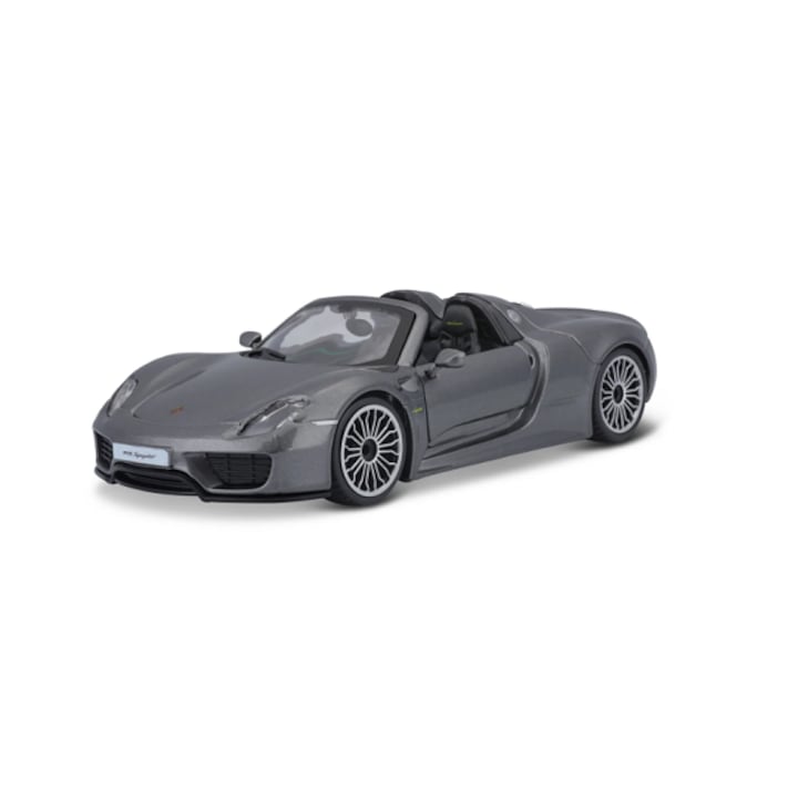 Макет на кола Porsche 918 Spyder, сив, Bburago 1/24