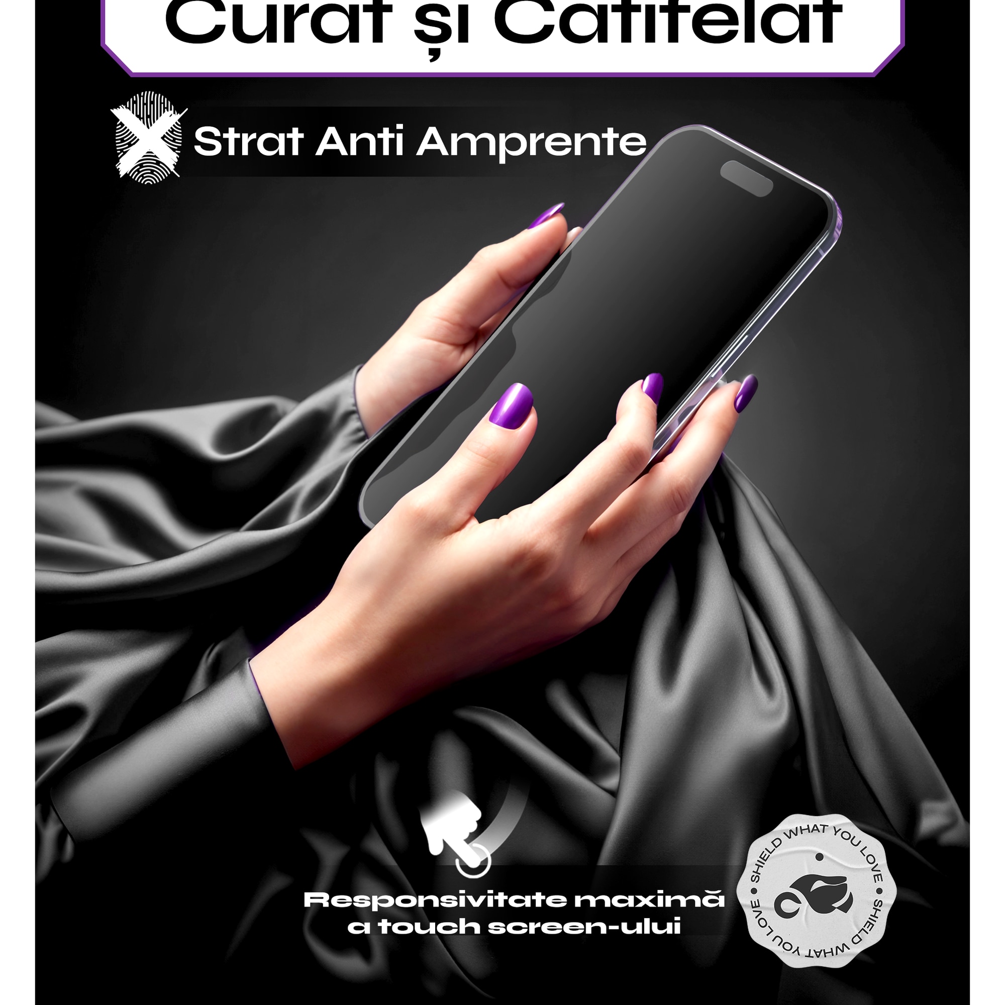 Set 2 Folii sticla Privacy pentru iPhone AIR, 6.5", DefenSlim, Privacy Glass, montaj rapid 30 sec cu Easy Install Kit