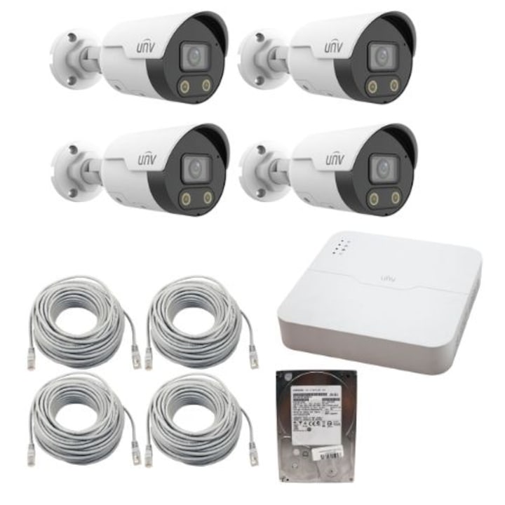 Kit Supraveghere 8 Camere 5MP (2K+) IR 25m, exterior, inregistrare 5MP-N, extensibil la 16, Complet, acces mobil, noapte/zi, OOGIS™ K5MN8EBR