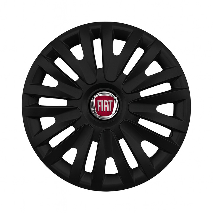 Set 4 Capace Roti R15 AutoSSF ®, Potrivite Jantelor de 15 inch, pentru FIAT, Model 313, Black Edition