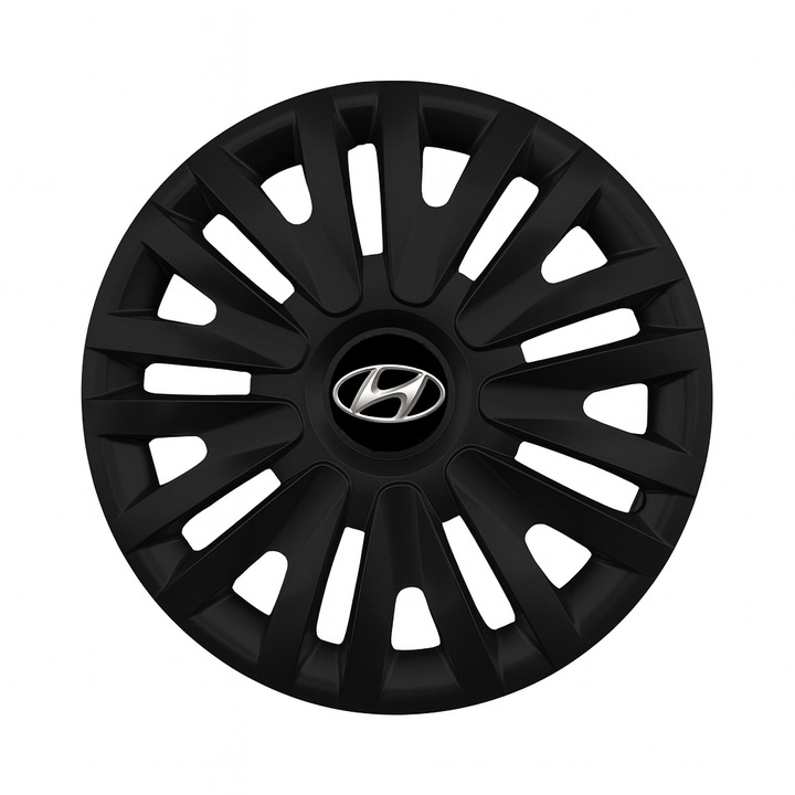 Set 4 Capace Roti R15 AutoSSF ®, Potrivite Jantelor de 15 inch, pentru HYUNDAI, Model 313, Black Edition