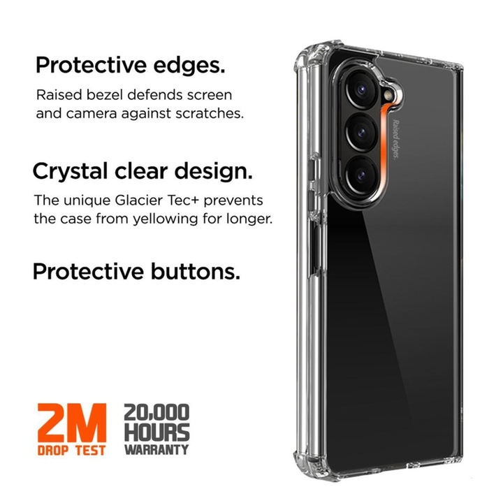 Husa Eiger Glacier Case compatibila cu Samsung Galaxy Z Fold7 Clear