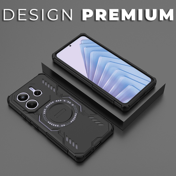 Кейс за Xiaomi Redmi Note 14 5G (стандартен) ArmorMag, Magsafe, Удароустойчив, Премиум качество, Превъзходна защита, DaDen, Черен