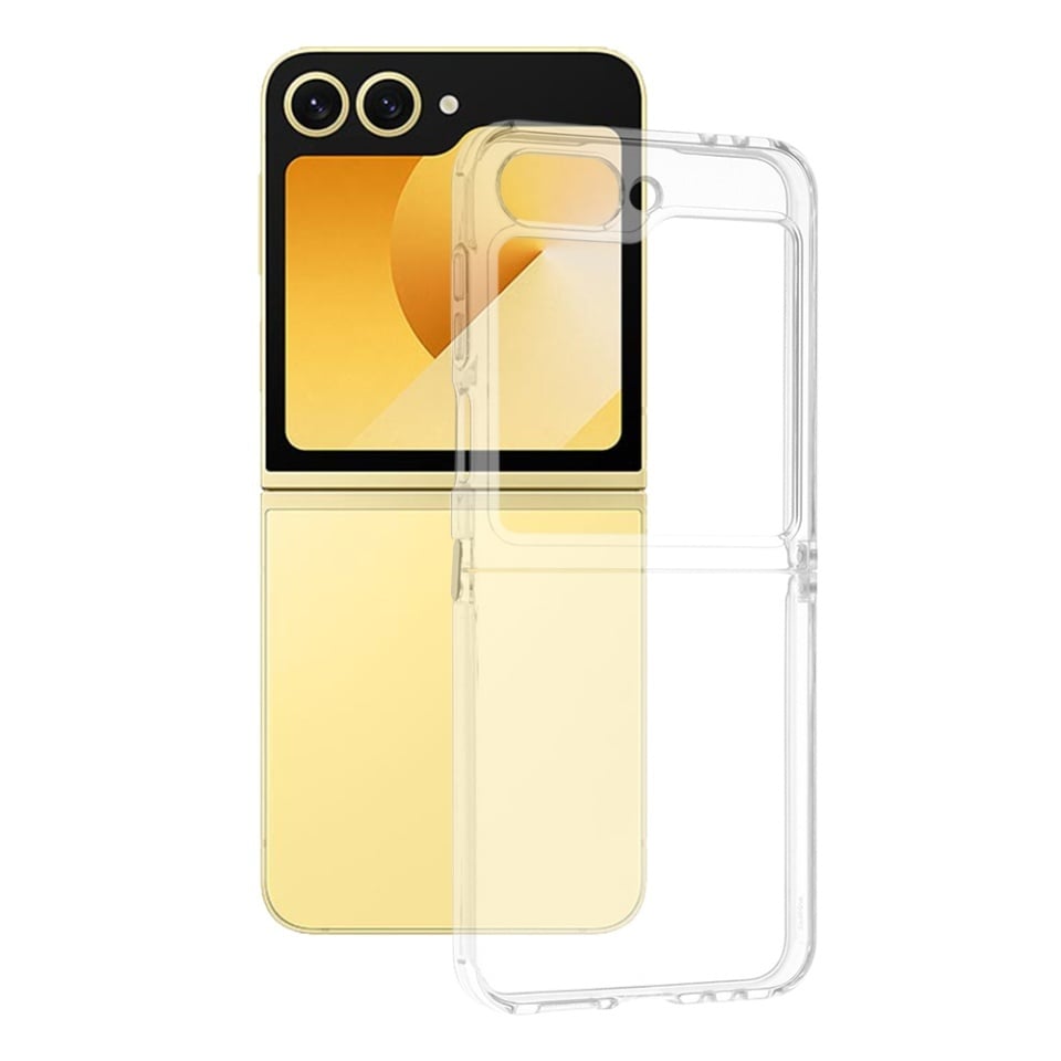 Husa pentru Samsung Galaxy Z Flip6 / Galaxy Z Flip7 FE, SKYDDAR INNOVATION, ClearGuard, din silicon transparent, set cu sticker, Transparenta
