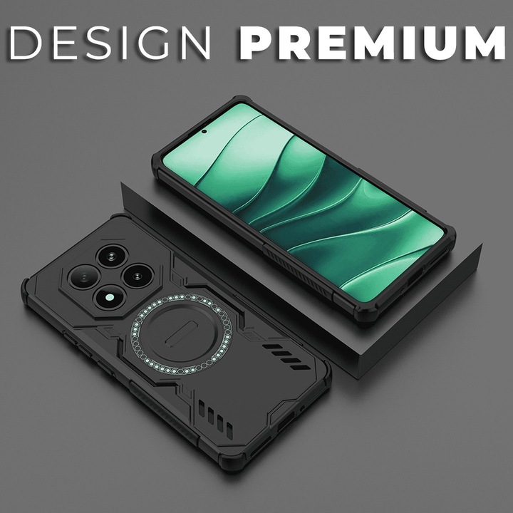 Кейс за Redmi Note 14 Pro 4G ArmorMag, Magsafe, Удароустойчив, Премиум качество, Превъзходна защита, DaDen, Черен