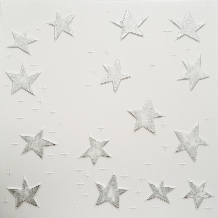 Декоративен окачен таван 08-SR-66, екструдиран полистирол, сив, 50x50x0.4 см