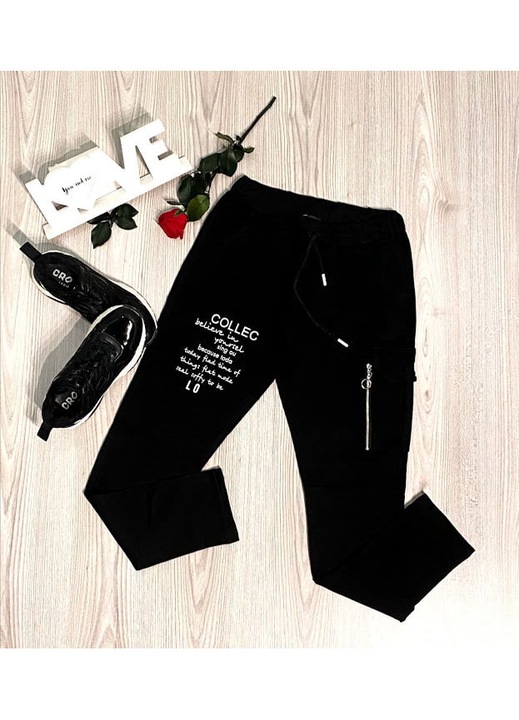 Спортни панталони, Свободни, Ватирани, Сив