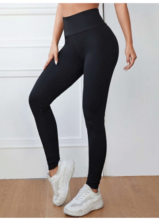 Colanti Femei, Talie Inalta, Slimfit, Elastici, Mat, Lycra, Negru, Negru