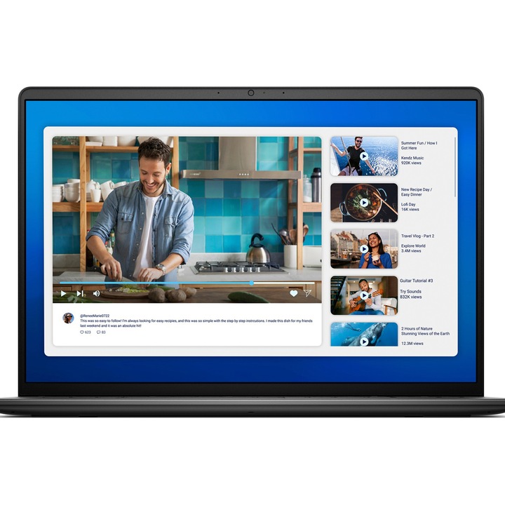 Dell 16"-os laptop, Core i5-120U, 8GB, 512GB SSD, 16"-os FHD+ felbontású, megvilágított billentyűzet, Windows 11 Home