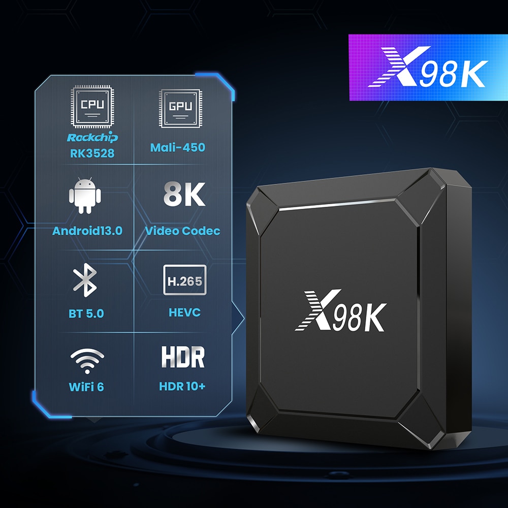 Smart TV Box X98K Android 13 32G Rockchip RK3528 8K HD Смарт приставка ...