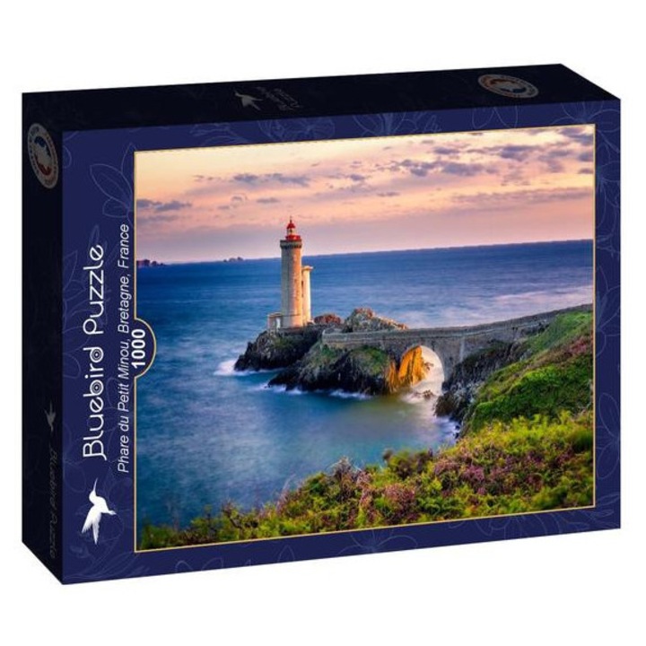 Пъзел Bluebird 1000 части - Фарът Пти Мину, Бретан, Франция (90456)