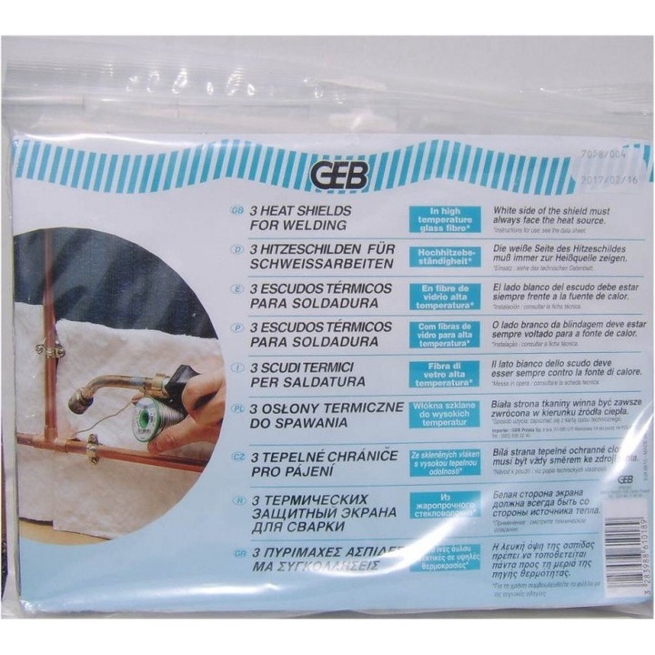 Opritoare termica GEB, set 3 bucati, 0,09 W/m.K, 1200C, multicolor
