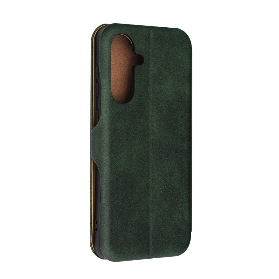 Husa pentru Samsung Galaxy A56 5G, SKYDDAR INNOVATION, Safe Wallet tip carte din Piele Ecologica, Suport Carduri, Inchidere Magnetica, set cu sticker, Verde