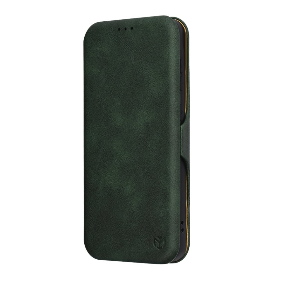 Husa pentru Samsung Galaxy A56 5G, SKYDDAR INNOVATION, Safe Wallet tip carte din Piele Ecologica, Suport Carduri, Inchidere Magnetica, set cu sticker, Verde