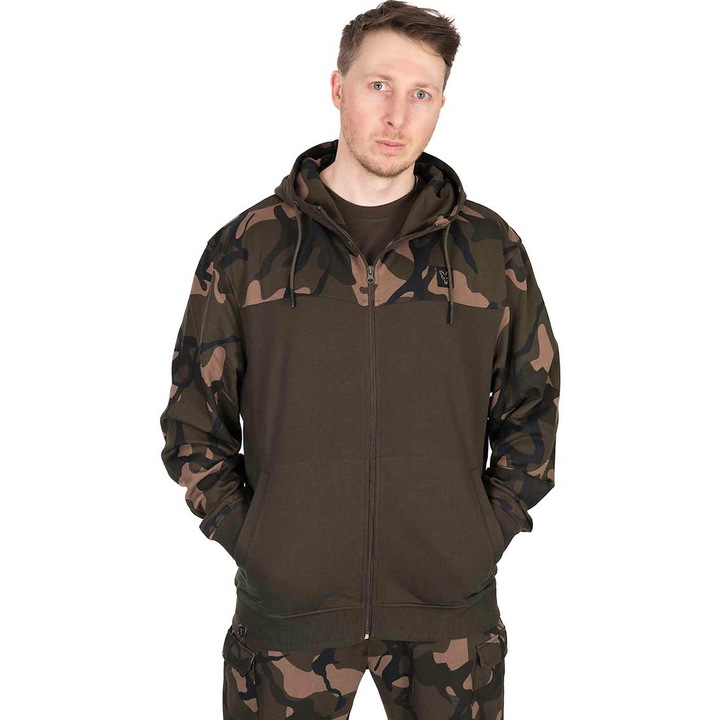 Hanorac De Pescuit, Sport, Fox, Lw Khaki Camo Split Zipped, Verde