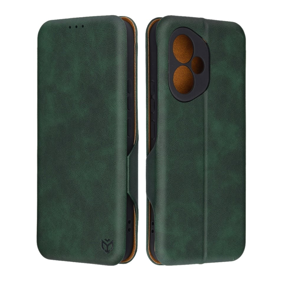 Husa pentru Honor 400, SKYDDAR INNOVATION, Safe Wallet tip carte din Piele Ecologica, Suport Carduri, Inchidere Magnetica, set cu sticker, Verde