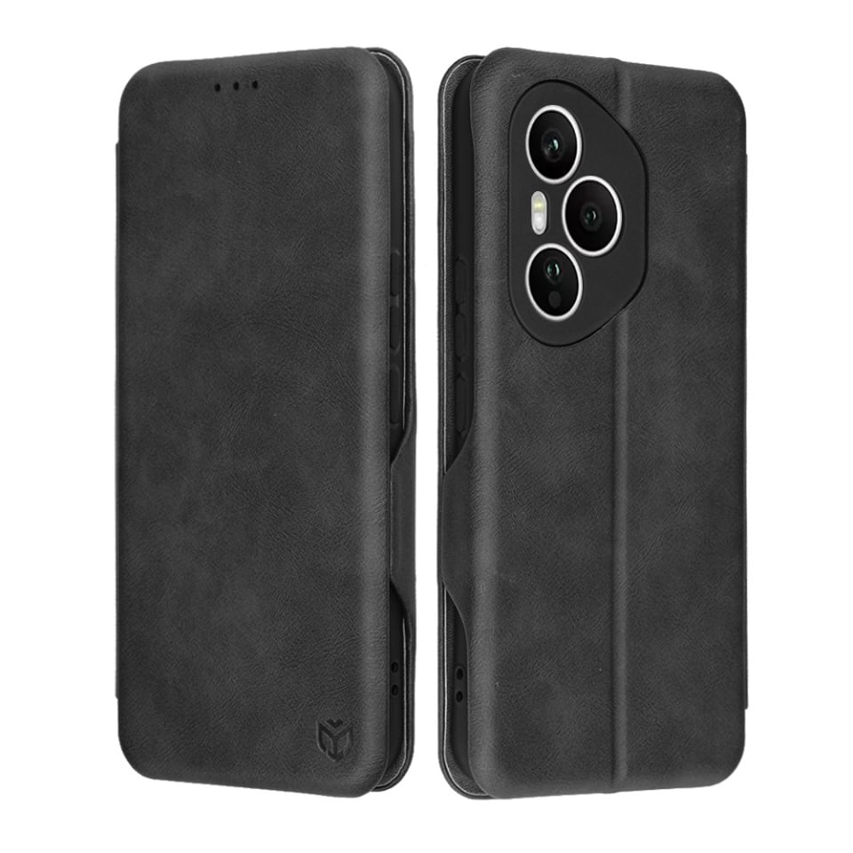 Husa pentru Honor 400 Pro, SKYDDAR INNOVATION, Safe Wallet tip carte din Piele Ecologica, Suport Carduri, Inchidere Magnetica, set cu sticker, Negru
