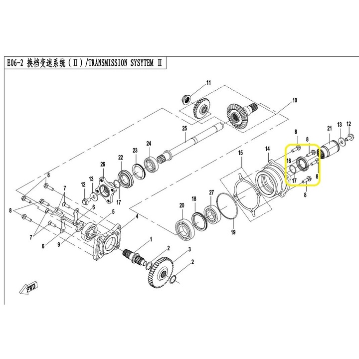Simering grup fata / cupla cardan spate CF Moto 500 (35x50x7)