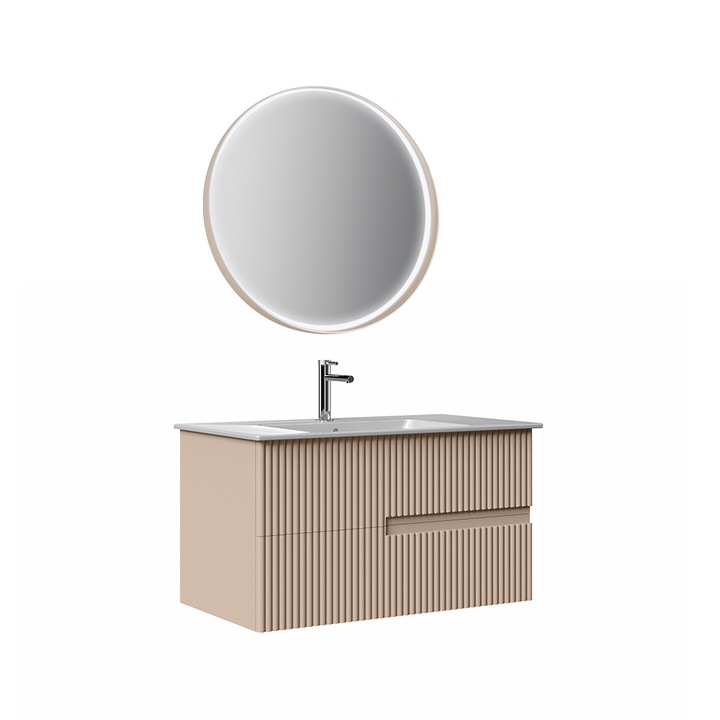 Set mobilier baie Orka Moonlight, suspendat, 3 piese, vison, 70 cm