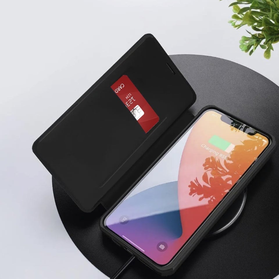 Husa pentru OnePlus Nord 5, SKYDDAR INNOVATION, Magskin Book, tip Carte cu Portofel Interior, set cu sticker, Negru