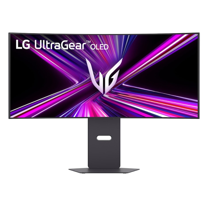 LG 33,9"-os 34GX900A-B OLED gamer monitor, WQHD 3440 x 1440, HDMI, DisplayPort, hangszórók, ívelt képernyő, 240 Hz, 0,03 ms fekete